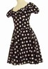 Betty Retro jurk met grote dots en pofmouwtje