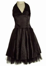 LDRFL02 satijnen retro halter jurk
